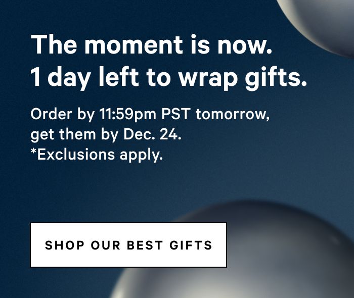 The moment is now. 1 day left to wrap gifts.