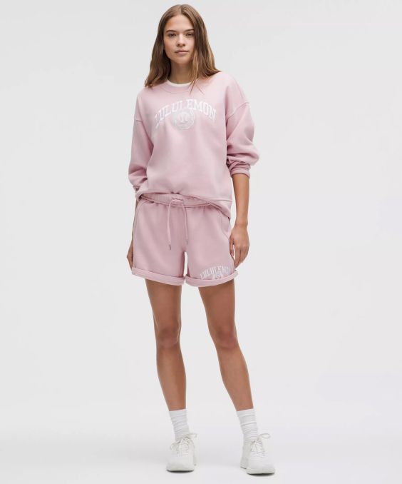 Scuba Mid-Rise Oversized Short 7 Graphic Pink Haze