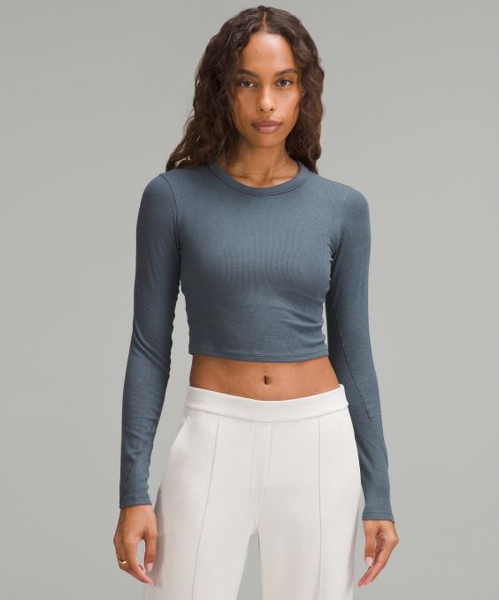 Hold Tight Straight-Hem Cropped Long Sleeve