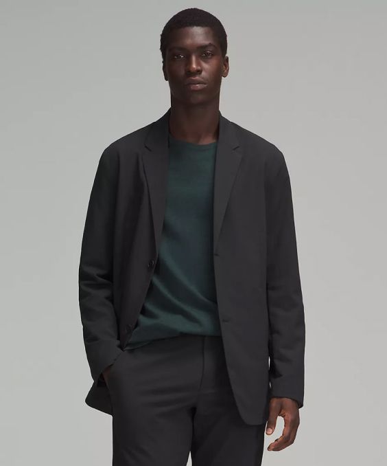 New Venture Button-Front Blazer in Black