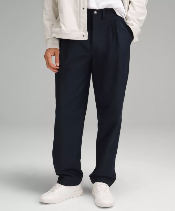 Shop the Utilitech Twill Relaxed Pleated Trouser in True Navy