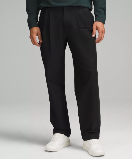 Shop the Utilitech Twill Relaxed Pleated Trouser in Black