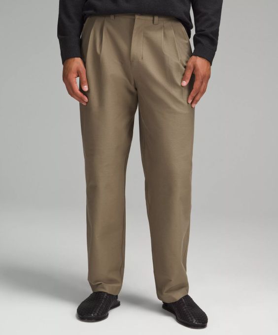 Shop the Utilitech Twill Relaxed Pleated Trouser in Fawn Brown