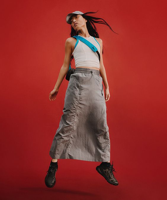 Woven Cargo Maxi Skirt
