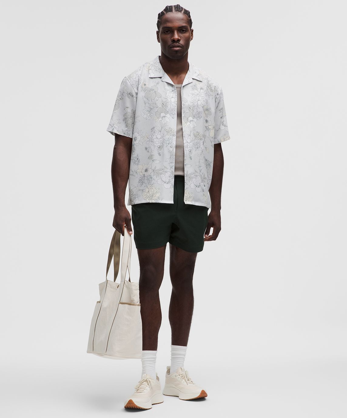 Lightweight Camp Collar Button-Up Shirt