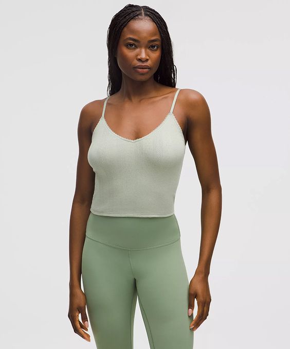 Cotton Pointelle Cropped Cami