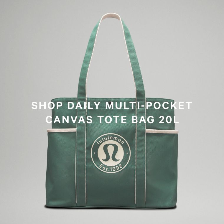 SHOP DAILY MULTI-POCKET CANVAS TOTE BAG 20L