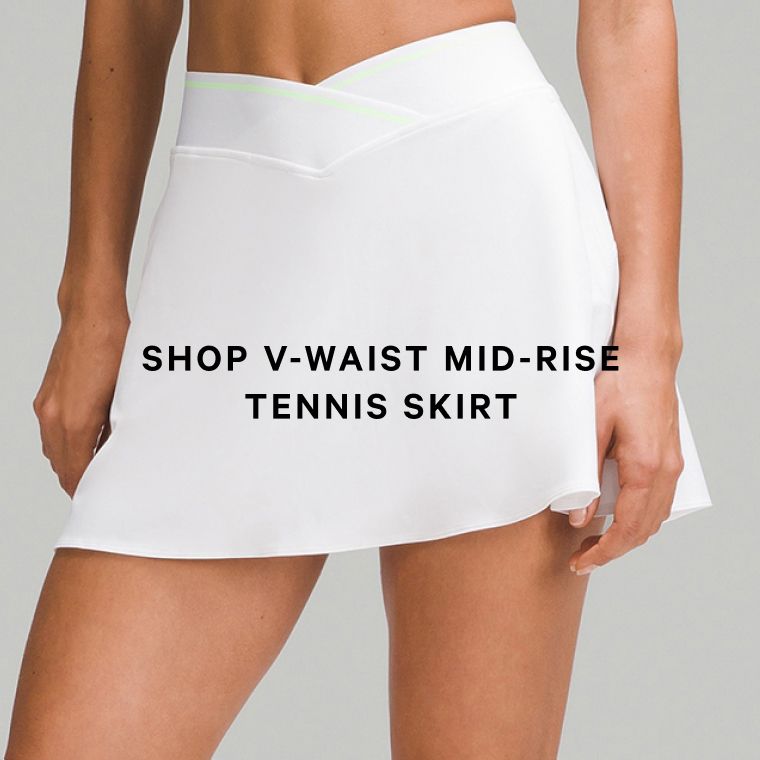 V-Waist Mid-Rise Tennis Skirt